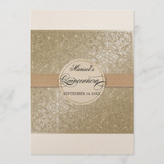 Invitación Elegancia del lazo negro, Champán Quinceanera