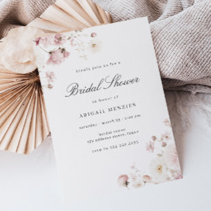 Invitación Elegancia divina ducha de novia floral Rubor