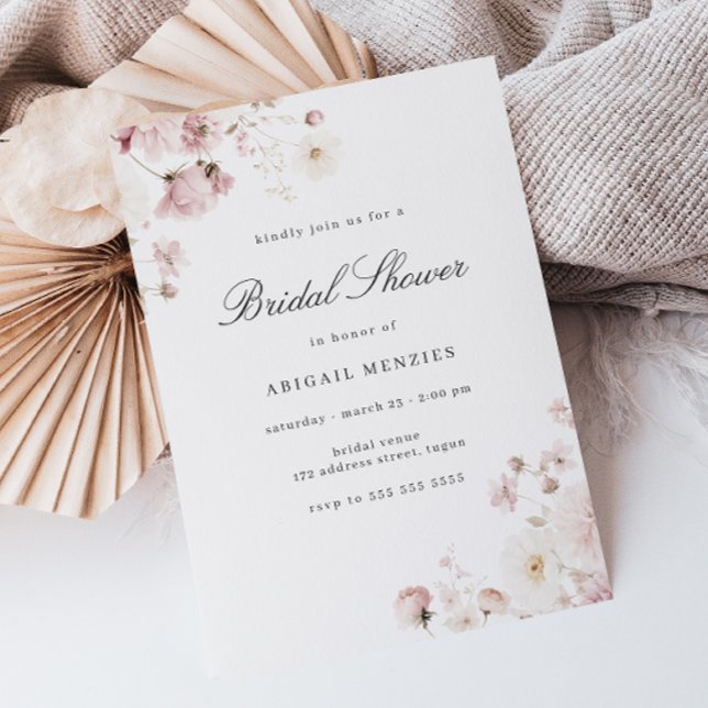 Invitación Elegancia divina ducha de novia floral Rubor (Subido por el creador)