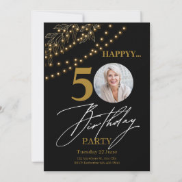 Invitación Elegancia dorada: celebración del 50 aniversario