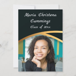 Invitación Elegancia Dorada Clase De Foto Graduación 4
