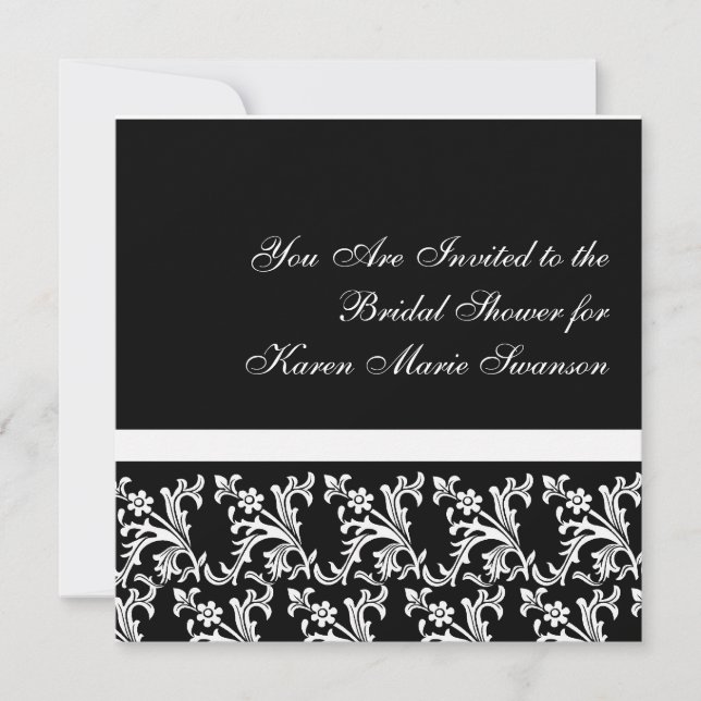 Invitación Elegancia en blanco y negro (Anverso)