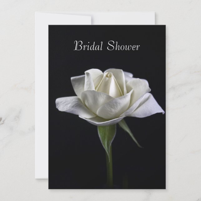 Invitación Elegancia en ducha de novia blanca (Anverso)