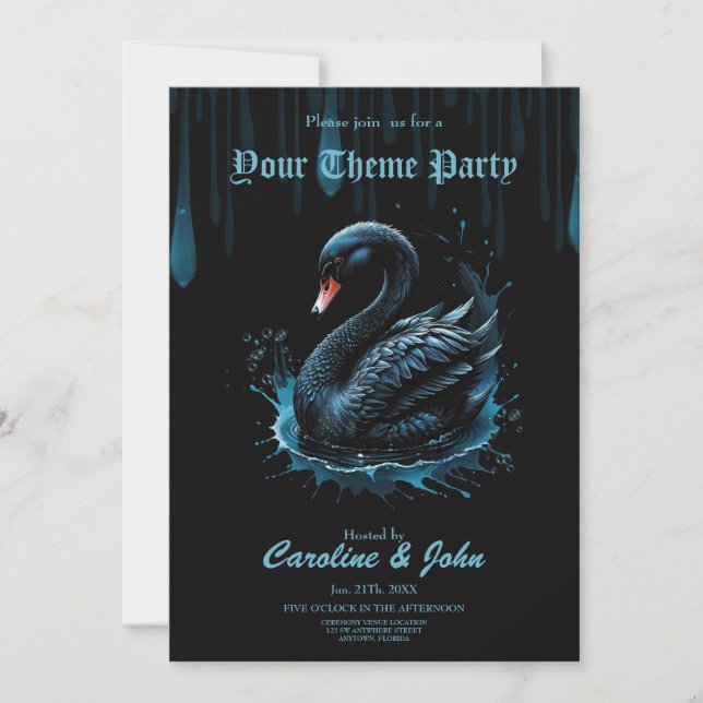 Invitación Elegancia en movimiento, el cisne negro (Anverso)