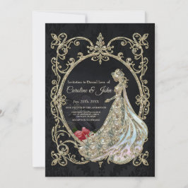 Invitación Elegancia en oro y negro.