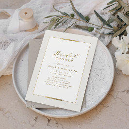 Invitación Elegancia enmarcada Sencilla Ducha Bridal Clásica