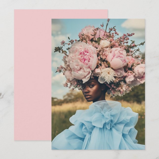 Invitación Elegancia etérea en flor (Anverso / Reverso)