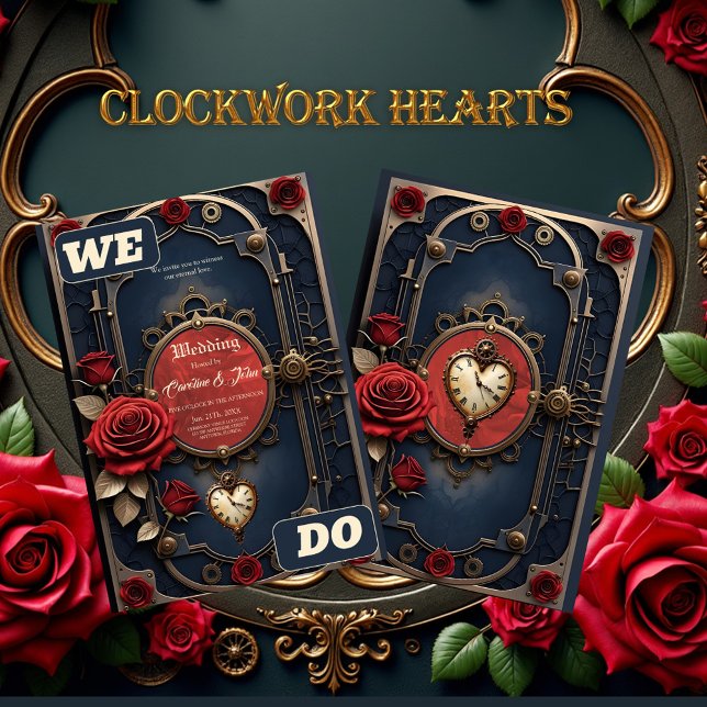Invitación Elegancia Eterna – Corazón de Relojería (Subido por el creador)