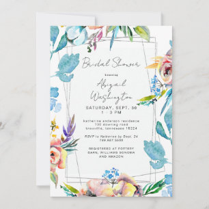 Invitación Elegancia floral colorida ducha de novia