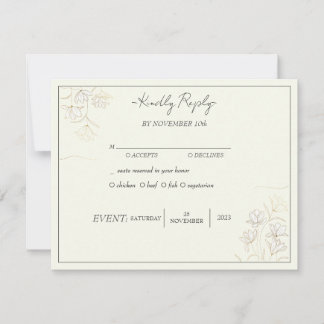 Invitación "Elegancia floral personalizable para la boda RSVP