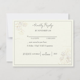 Invitación "Elegancia Floral Personalizable para RSVP de Boda