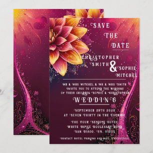 Invitación Elegancia floral radiante - Fiesta de bodas