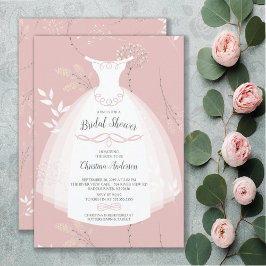 Invitación Elegancia floral rosa Novia Ducha de novia