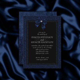 Invitación Elegancia gótica | Boda de arcos azules de cobalto