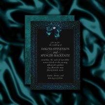 Elegancia gótica | Boda verde azulado Topaz Bow Mo