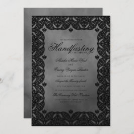 Invitación Elegancia gótica Medieval Black Lace Handasting