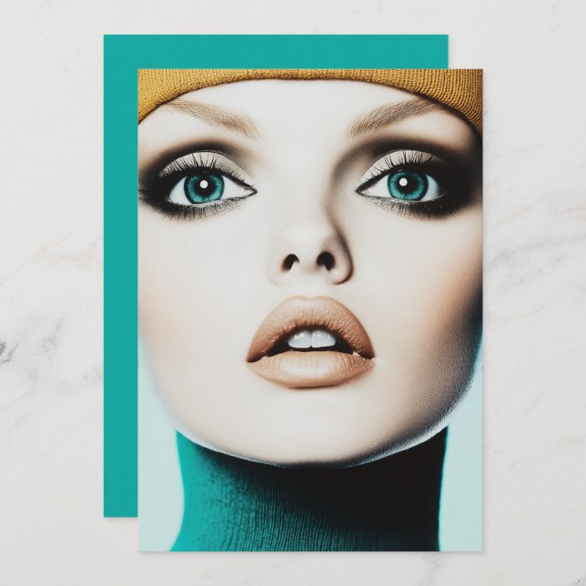 Invitación Elegancia intemporal: emblemático retrato modelo d (Anverso / Reverso)