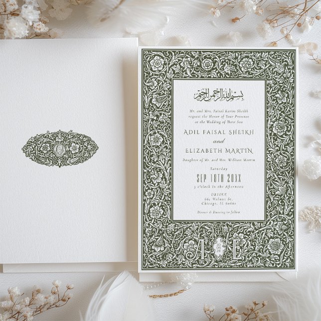 Invitación Elegancia islámica William Morris inspirado Boda (Subido por el creador)