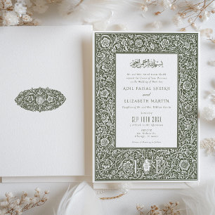Invitación Elegancia islámica William Morris inspirado Boda