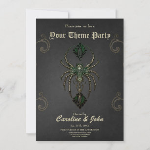 Invitación Elegancia mecánica, araña en la oscuridad.