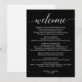 Invitación Elegancia mínima Boda Carta de bienvenida Itinerar