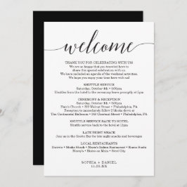 Invitación Elegancia mínima Boda Carta de bienvenida Itinerar