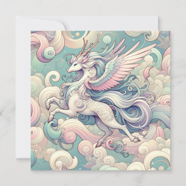 Invitación Elegancia mística: los susurros del Pastel Kirin (Anverso)