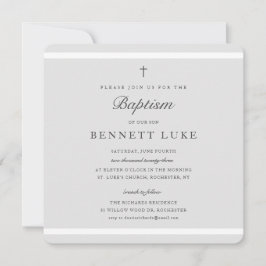 Invitación Elegancia Moderna Bautizo de Niños o Niñas