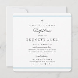 Invitación Elegancia moderna Boys bautismo