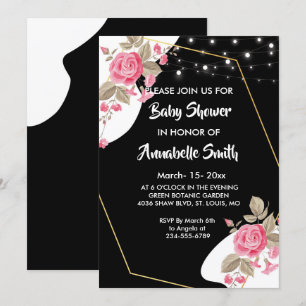 Invitación Elegancia moderna Cadena floral rosa li Baby Showe