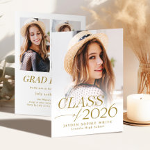 Elegancia Moderna Clase de 2026 Foto Graduación
