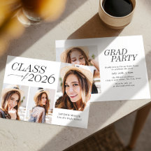 Elegancia Moderna Clase de 2026 Foto Graduación