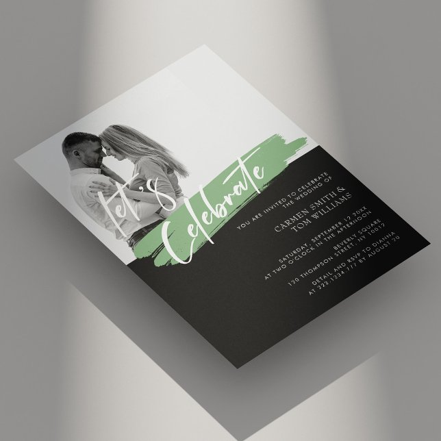 Invitación Elegancia moderna La boda fotográfica invita a la  (Modern Elegance Photo Wedding Invite Personalized)