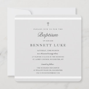 Invitación Elegancia moderna Niños o Chicas Bautismo