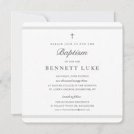 Invitación Elegancia moderna Niños o Chicas Bautismo