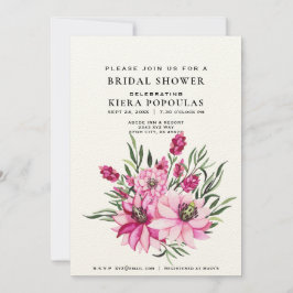 Invitación Elegancia Natural Boho Floral Rosa Ducha De Novias