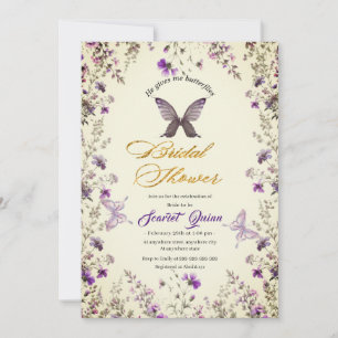 Invitación Elegancia nupcial con flores salvajes de color bei