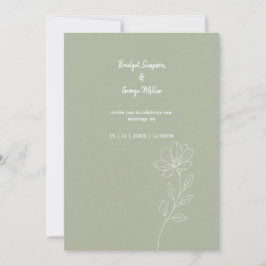 Invitación Elegancia nupcial minimalista floral salvia románt