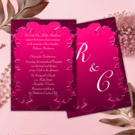 Invitación Elegancia romántica Boda Vintage rosa