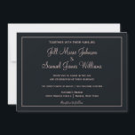 Invitación Elegancia rosa azul y turbia<br><div class="desc">La elegancia rosa azul y turquesa es un bonito esquema de colores que es ideal para tu boda. Con un fondo azul oscuro,  su información está cubierta por un polvoriento marco rosado. El texto también está escrito en este color rosa complementario. ¡Personalice hoy estas invitaciones de boda!</div>