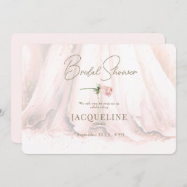 Invitación Elegancia Rosa de Rubor Boda Vestido Bridal Shower