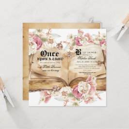 Invitación Elegancia Rosa Floral Rosa Baby Shower Real