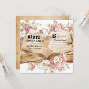 Invitación Elegancia Rosa Floral Rosa Baby Shower Real