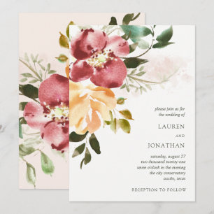 Invitación Elegancia Rústica   Boda floral