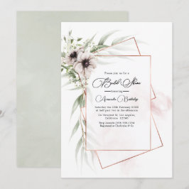 Invitación Elegancia rústica Ducha geométrica de novias en br