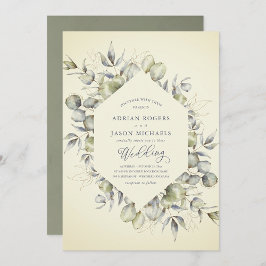 Invitación Elegancia rústica Eucalyptus Greenery Boda