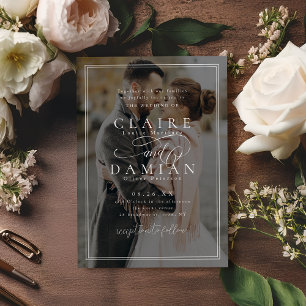 Invitación Elegancia simple boda de imágenes con guión románt
