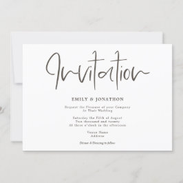 Invitación Elegancia simple Boda de tipografía de escritura m