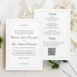 Invitación Elegancia simple clásica todo en un Boda
