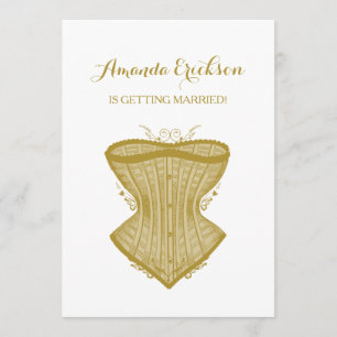Invitación Elegancia simple Corset dorado Lingerie Bridal Sho